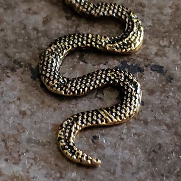 New! Artisan Goddess Snake Earrings - Picture 5 of 15